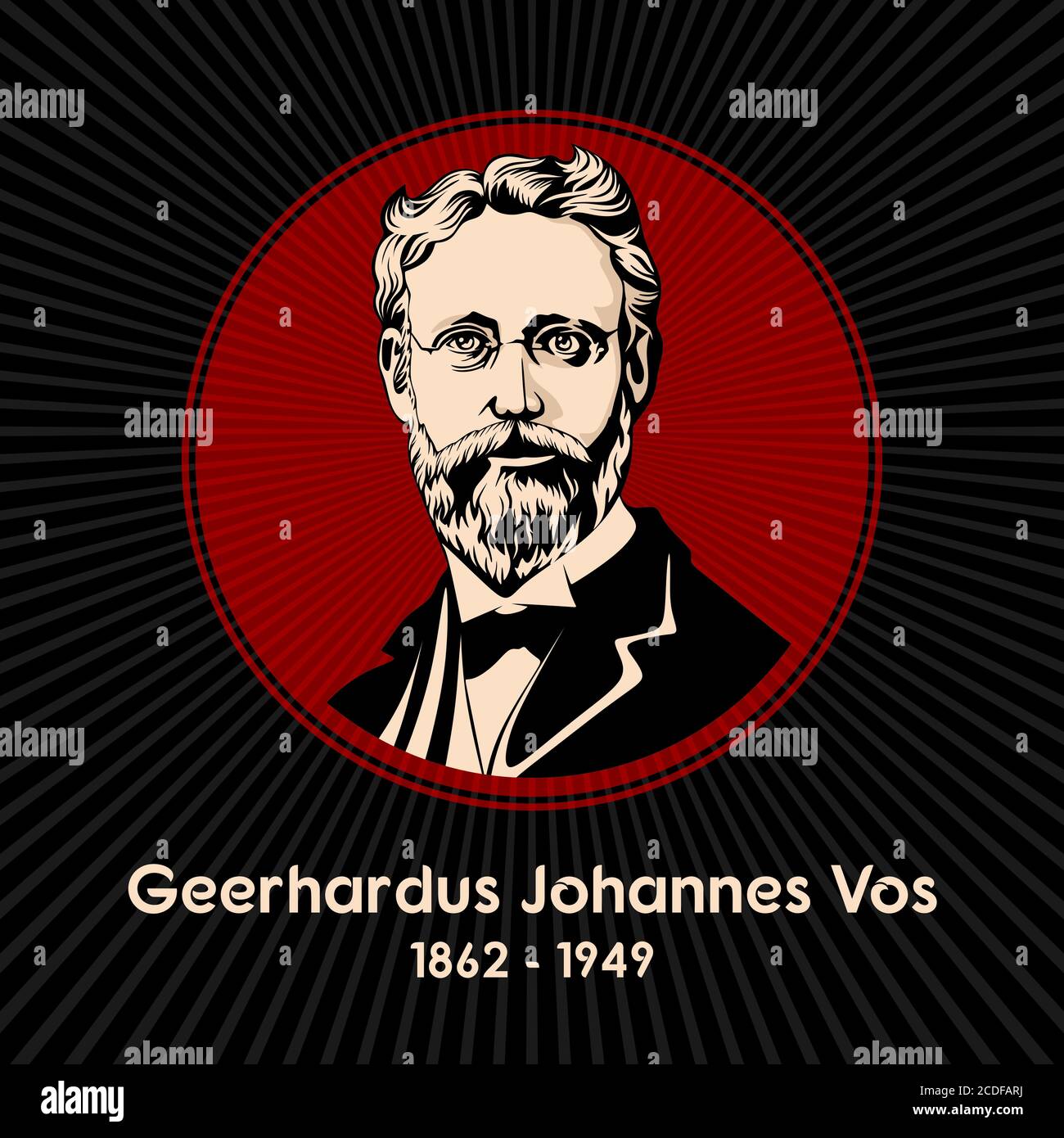 Geerhardus Johannes Vos (1862 - 1949) Era un teologo calvinista olandese-americano e uno dei più Illustri rappresentanti del Princeton il Illustrazione Vettoriale