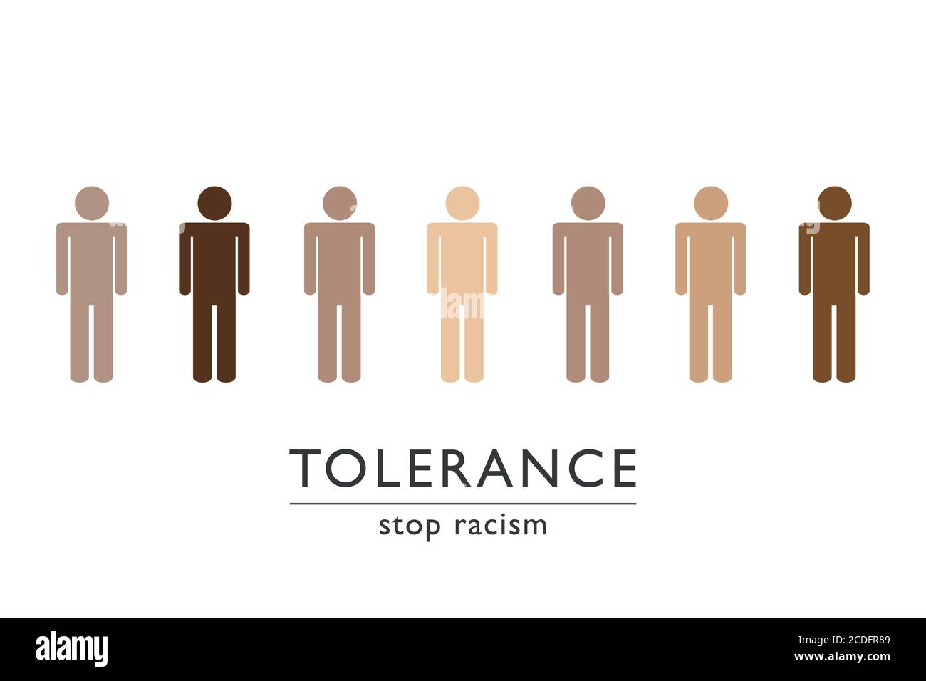 Stop razzismo tolleranza concetto persone con diversi colori della pelle vettore illustrazione EPS10 Illustrazione Vettoriale