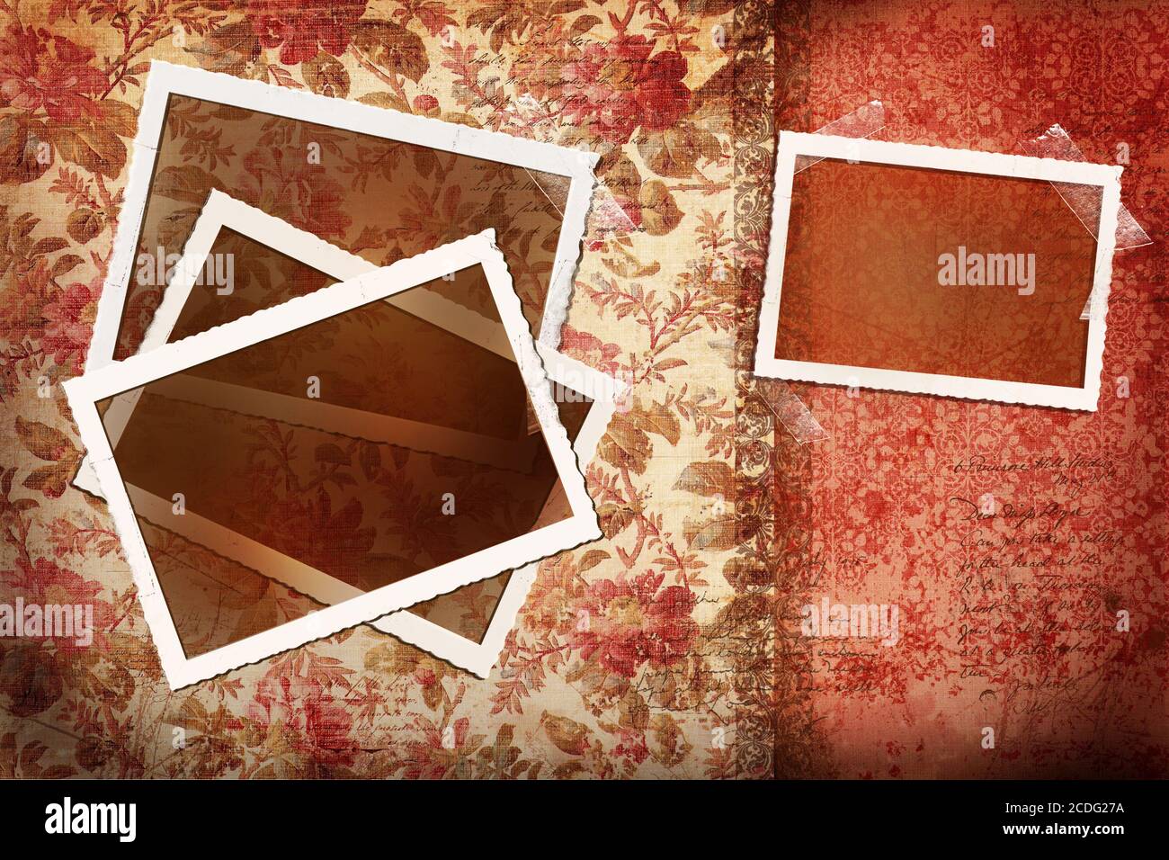 Vecchie foto su sfondo antico Foto Stock