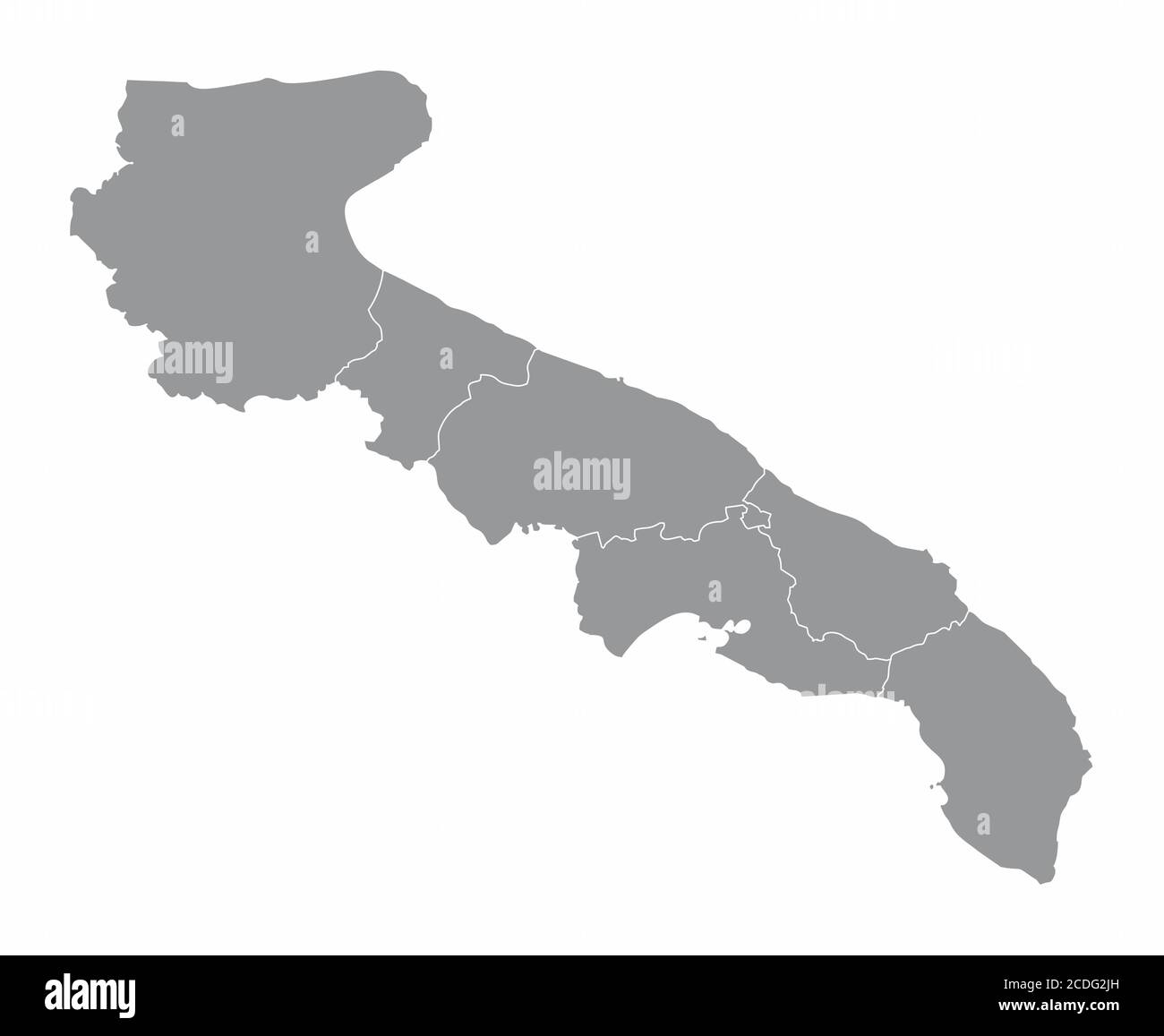 Mappa della regione Puglia Illustrazione Vettoriale