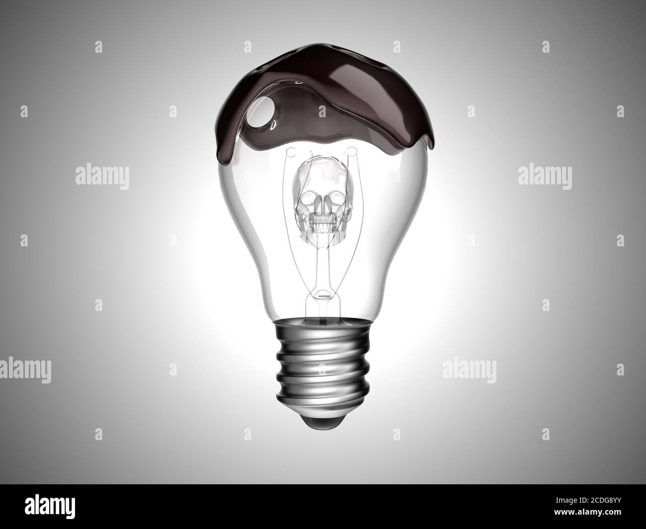 Disastro della fuoriuscita di petrolio. Bulbo con cranio interno Foto Stock