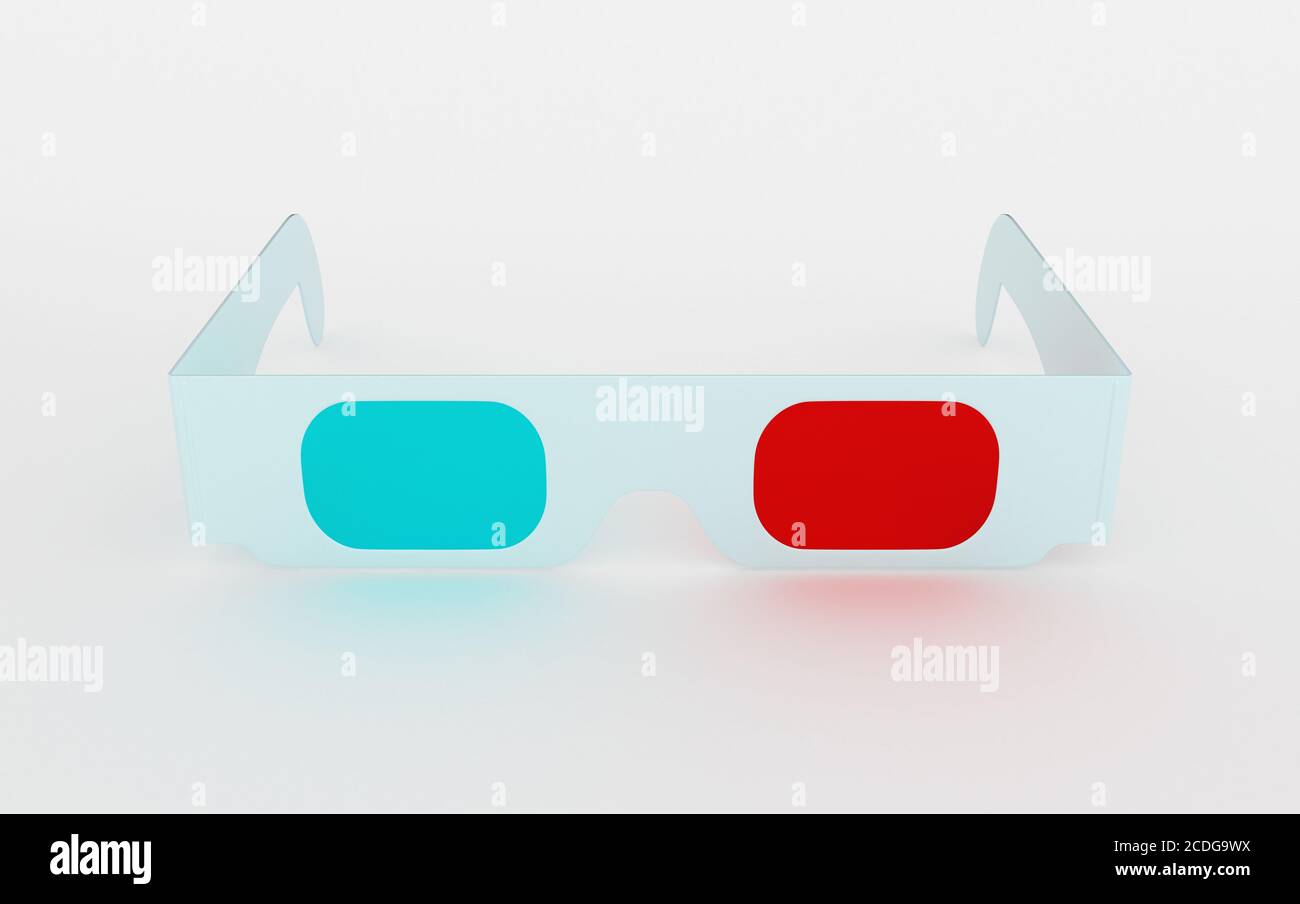 Occhiali da cinema 3D per contenuti tridimensionali Foto Stock