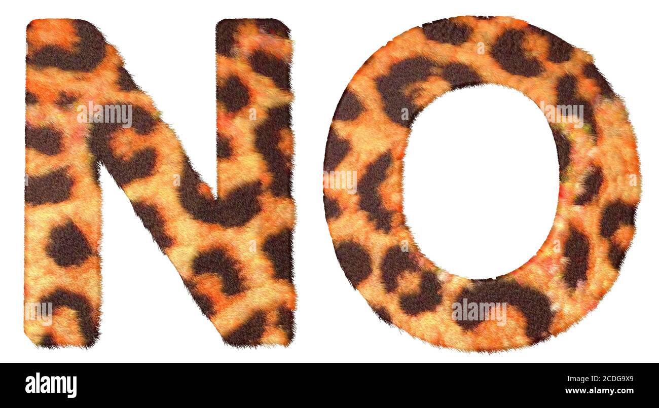 Leopard fur lettere N e o isolate Foto Stock