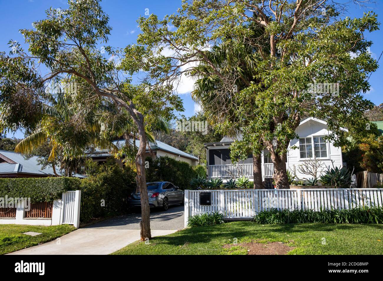 Casa indipendente australiana ad Avalon con giardino domestico e piante, Sydney, Australia Foto Stock