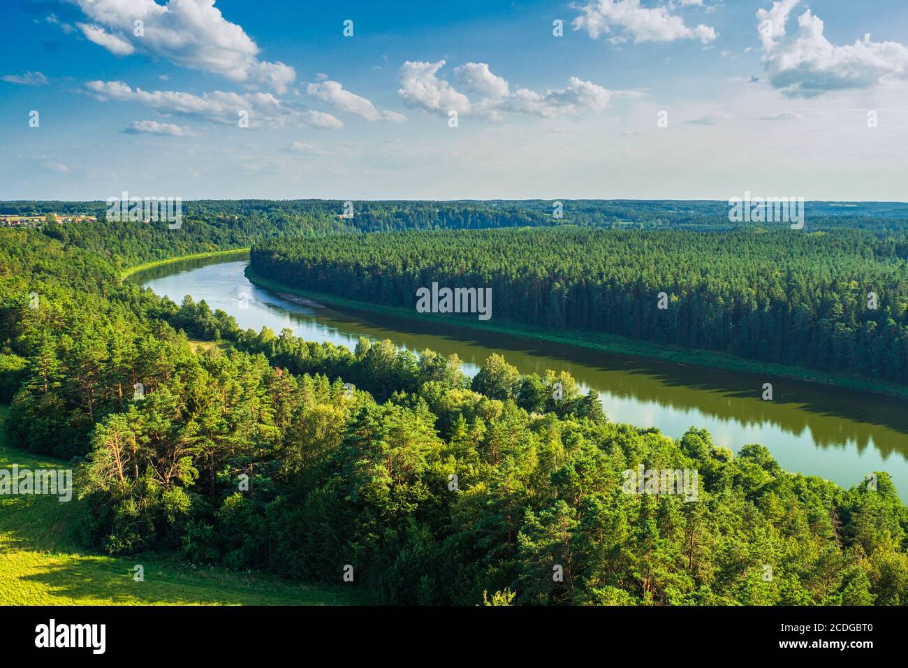 Splendida vista sulla natura dalla torre di osservazione. Lituania Foto Stock