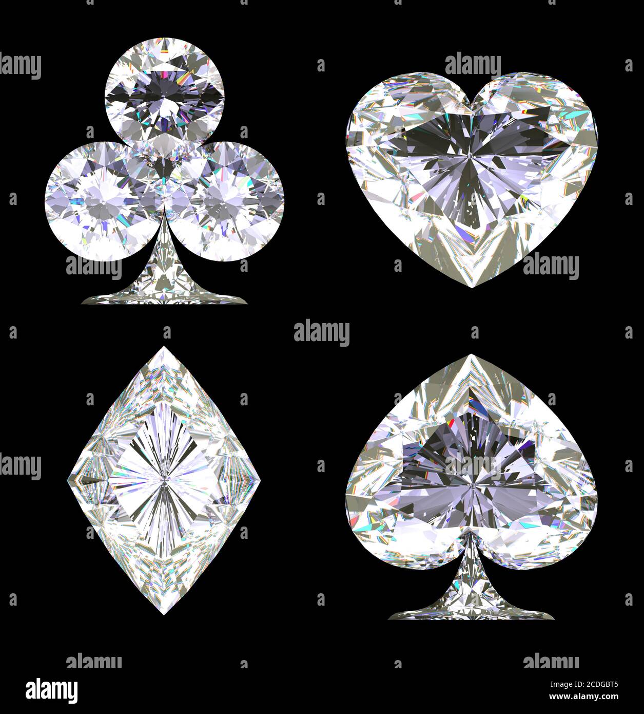 Mute di carte a forma di diamante scintillante Foto Stock