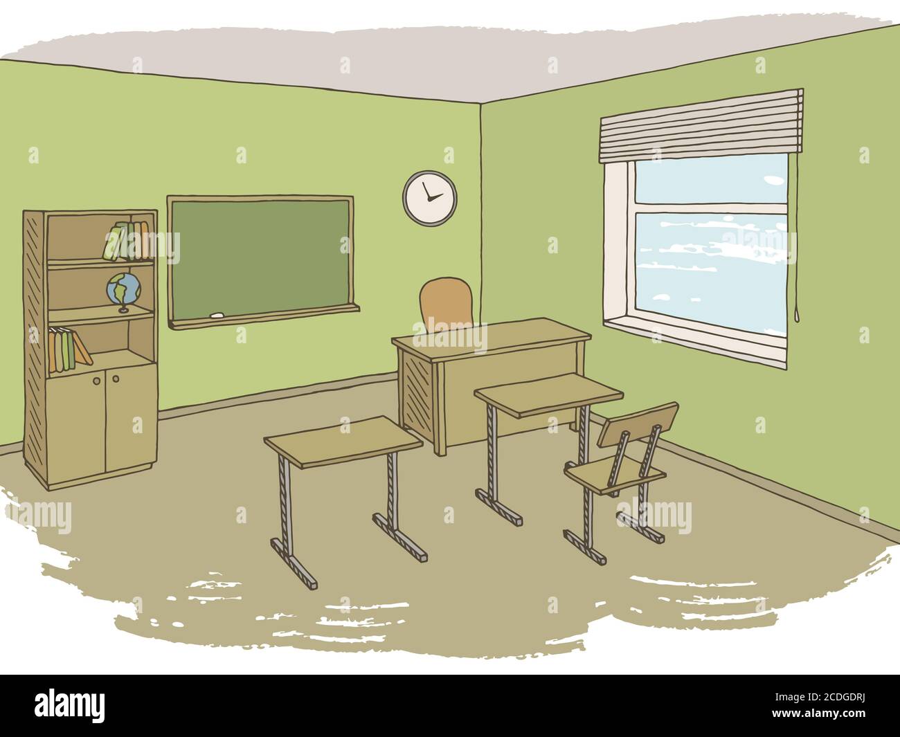 Grafico a colori per classe, illustrazione dello schizzo interno Illustrazione Vettoriale