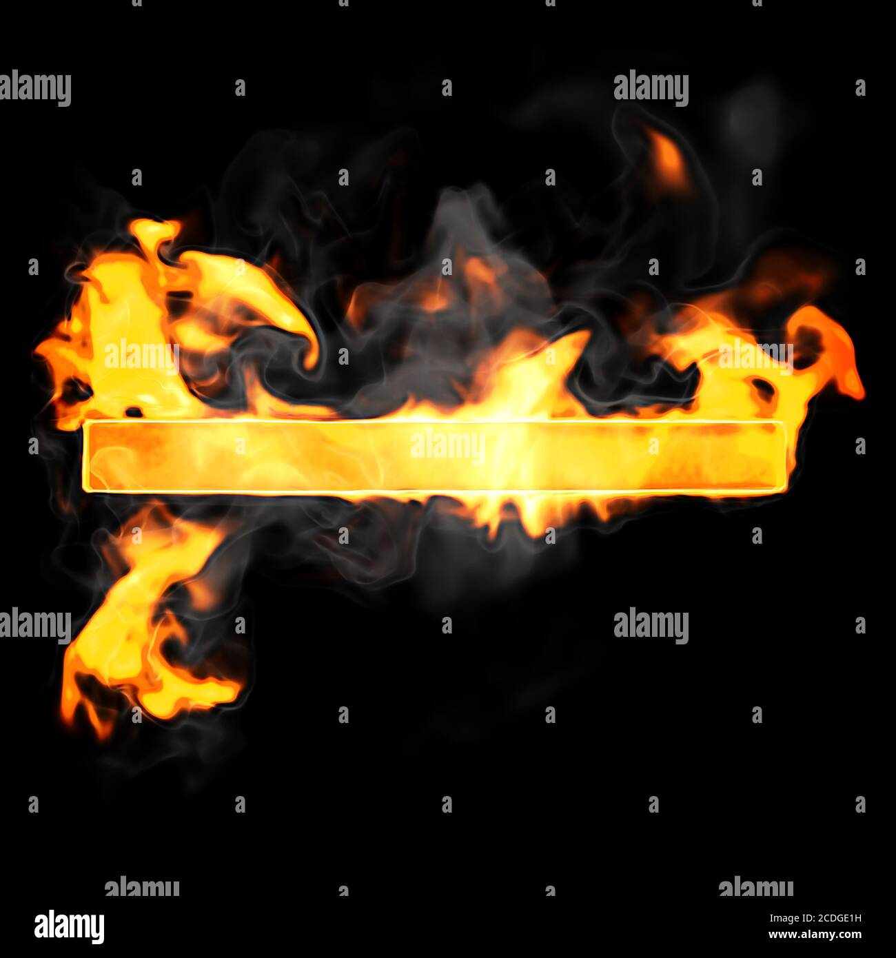 Simbolo di trattino del font Burning e Flame Foto Stock