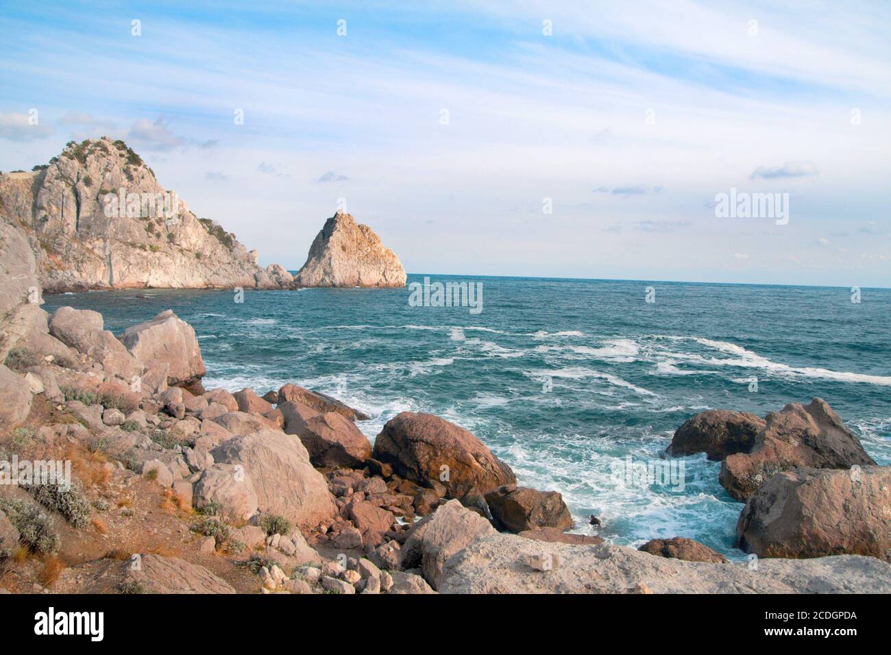 roccia e mare Foto Stock