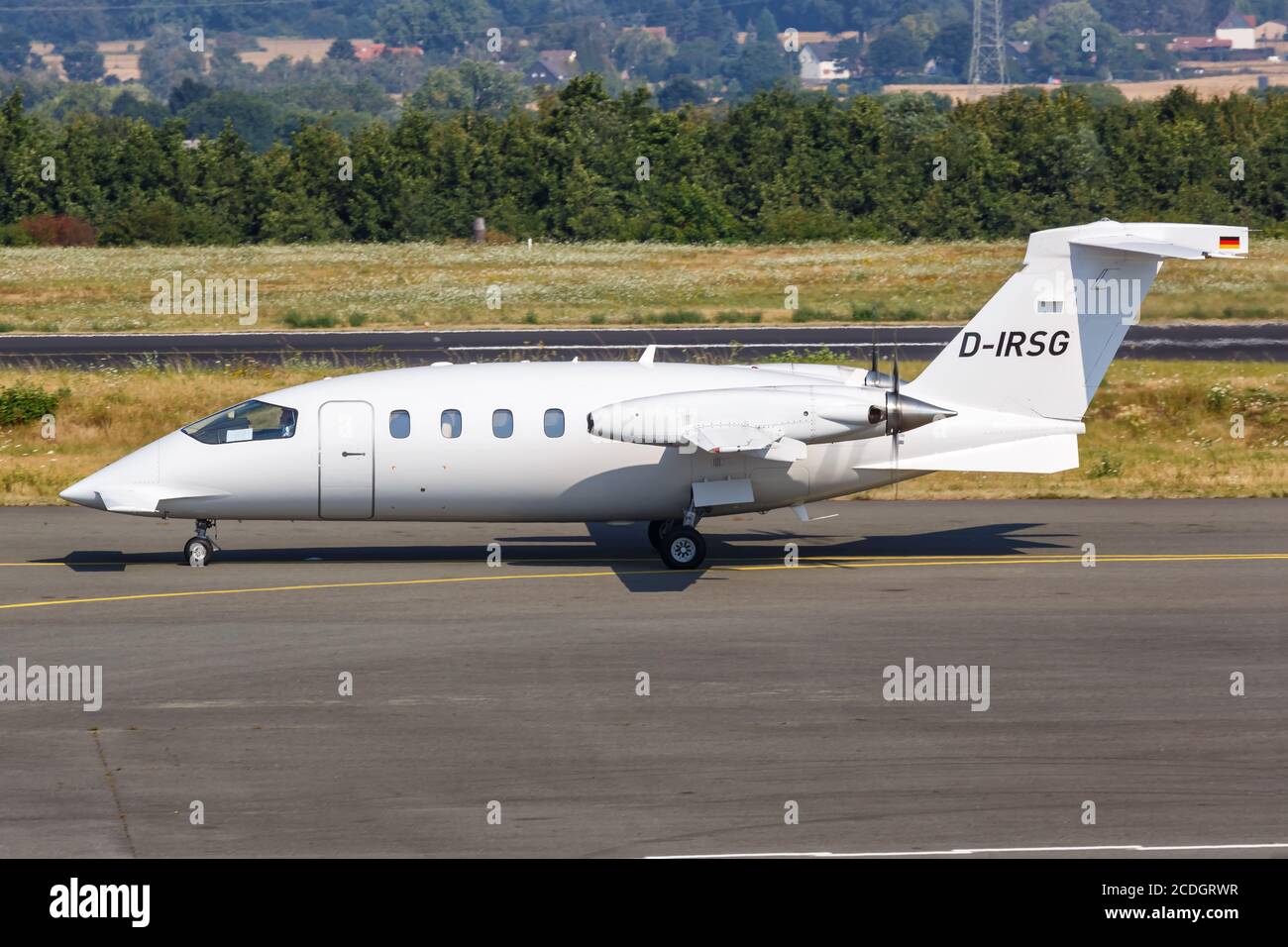Dortmund, Germania - 10 agosto 2020: Aereo privato Piaggio P-180 Avanti II all'aeroporto Dortmund (DTM) in Germania. Foto Stock