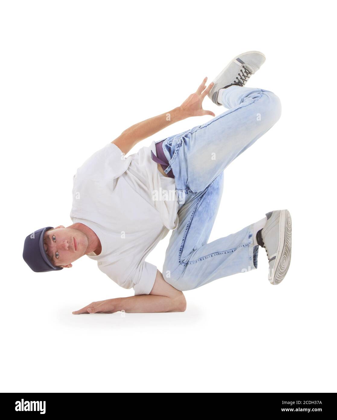 Adolescente ballare breakdance in azione Foto Stock