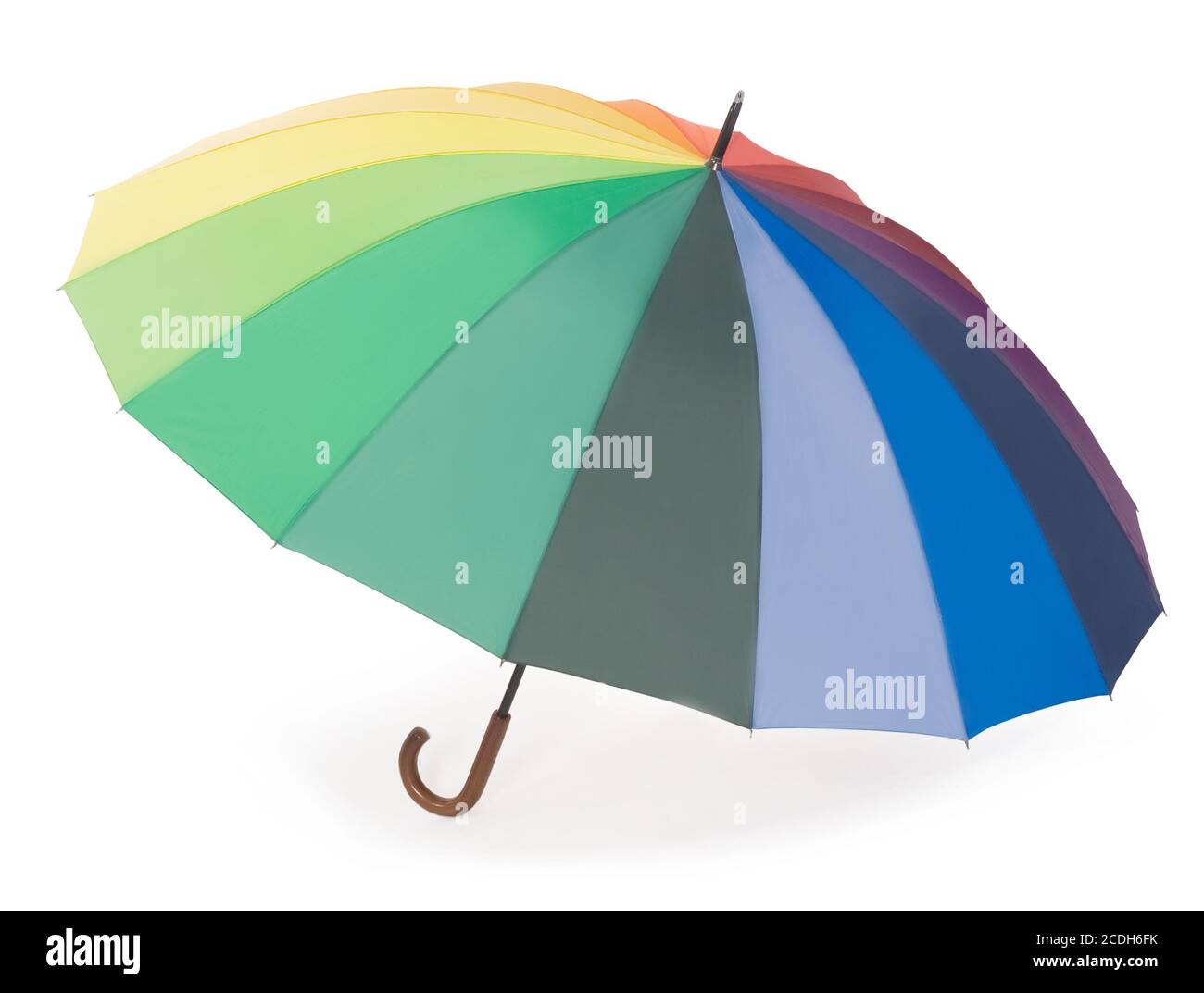 Ombrello coloratissimo isolati su sfondo bianco Foto Stock