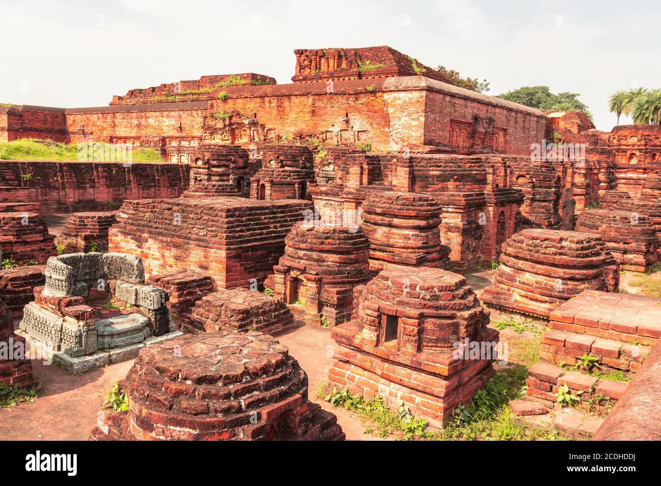 Le rovine dell'immagine di nalanda sono state scattate a nalanda bihar india, un enorme monastero buddista dell'antico regno di Magadha. Era un centro di Foto Stock