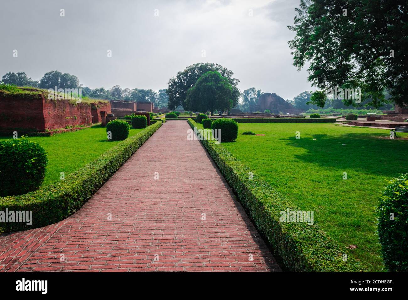 Le rovine dell'immagine di nalanda sono state scattate a nalanda bihar india, un enorme monastero buddista dell'antico regno di Magadha. Era un centro di Foto Stock