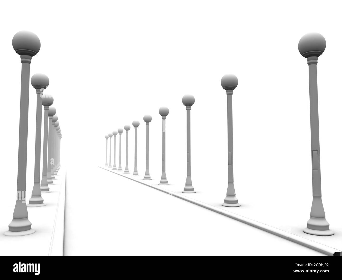 vicolo per passeggiate in incorniciatura di lanterne di strada in un Foto Stock