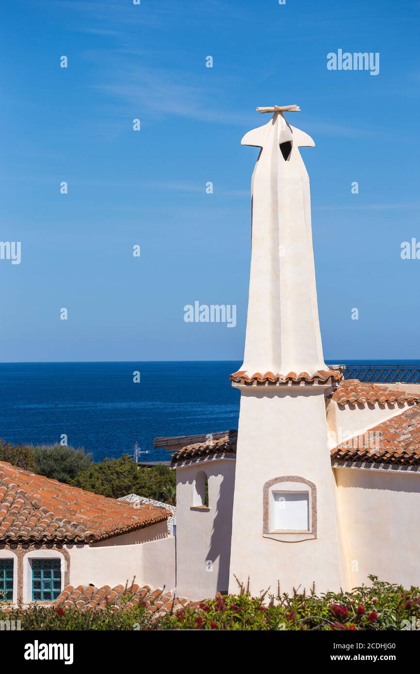Italia, Sardegna, Costa Smeralda, Porto Cervo, Villa in tipico stile Costa Smeralda Foto Stock