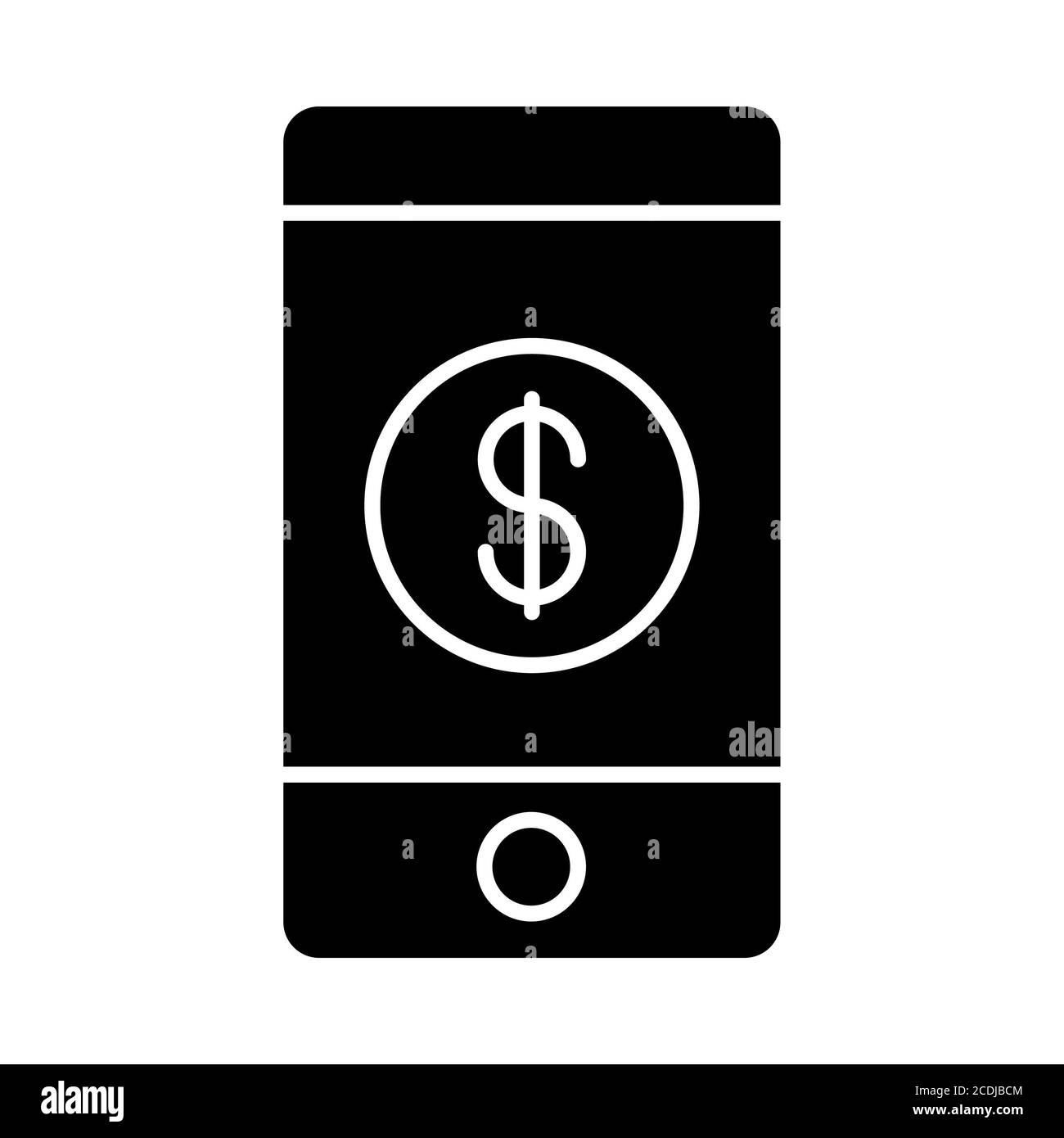 Mobile Payment Banking Glyph icona Foto Stock