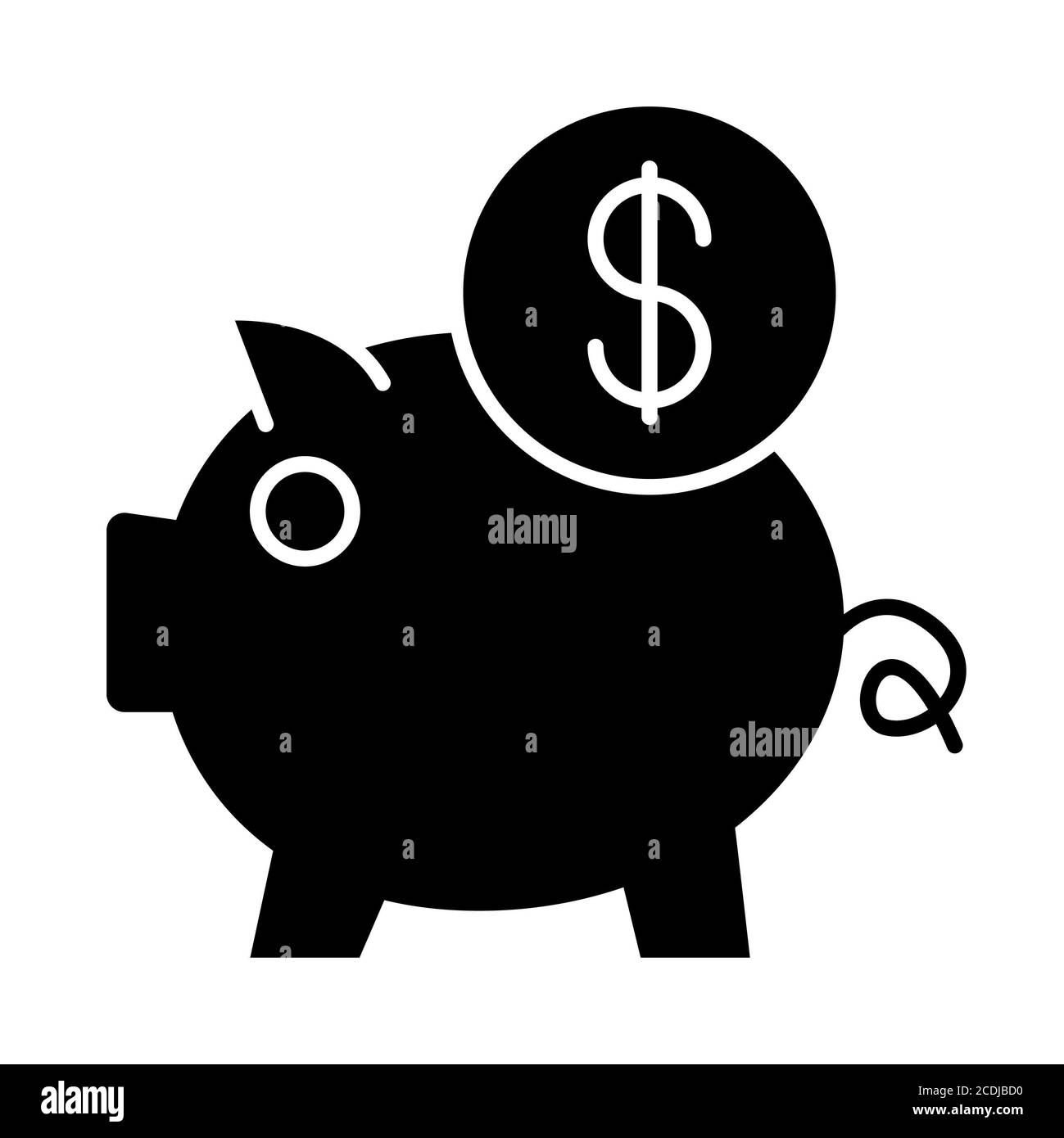 Piggy Money Banking Glyph icona Foto Stock