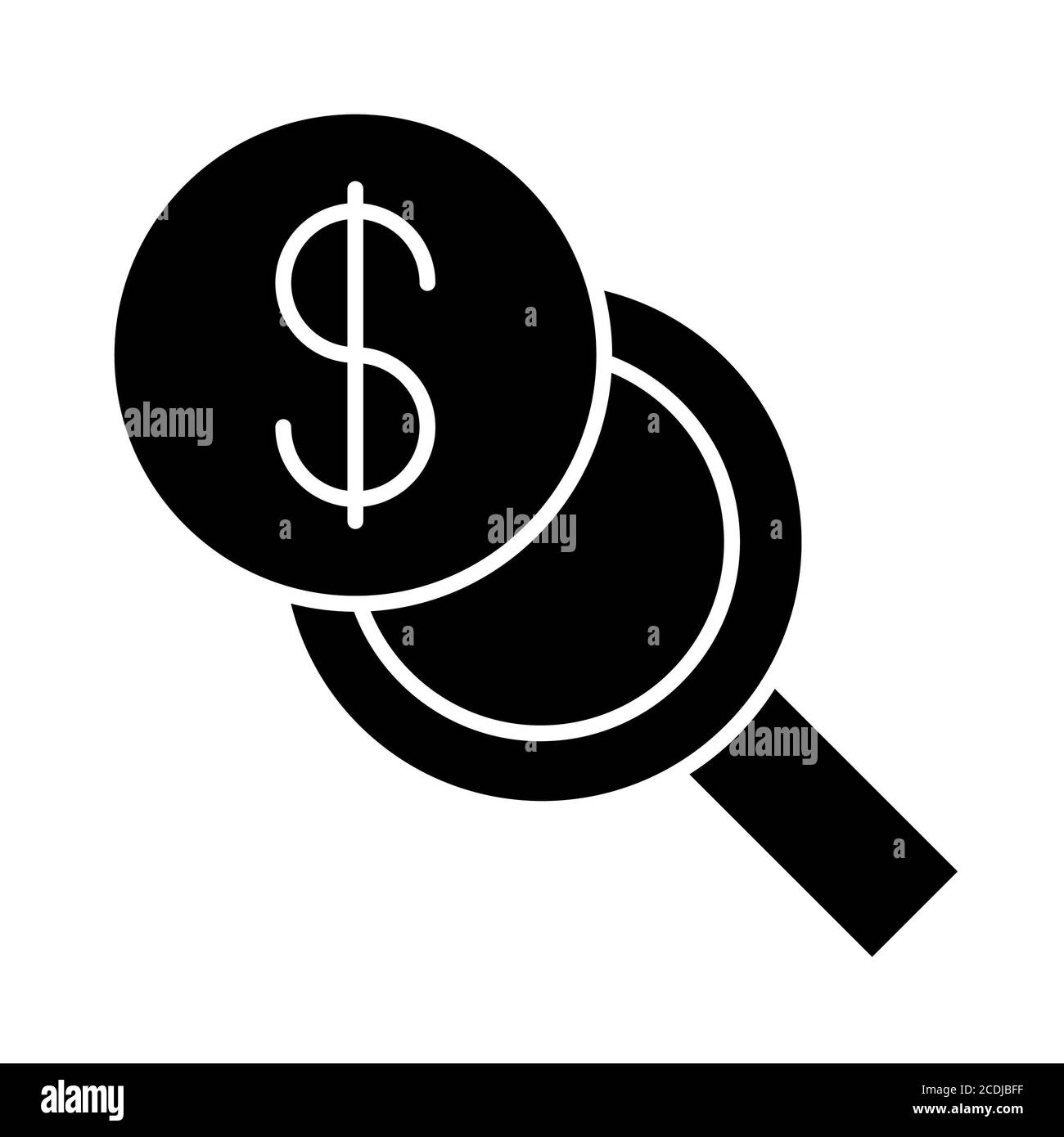 Ricerca icona Glyph Money Banking Foto Stock