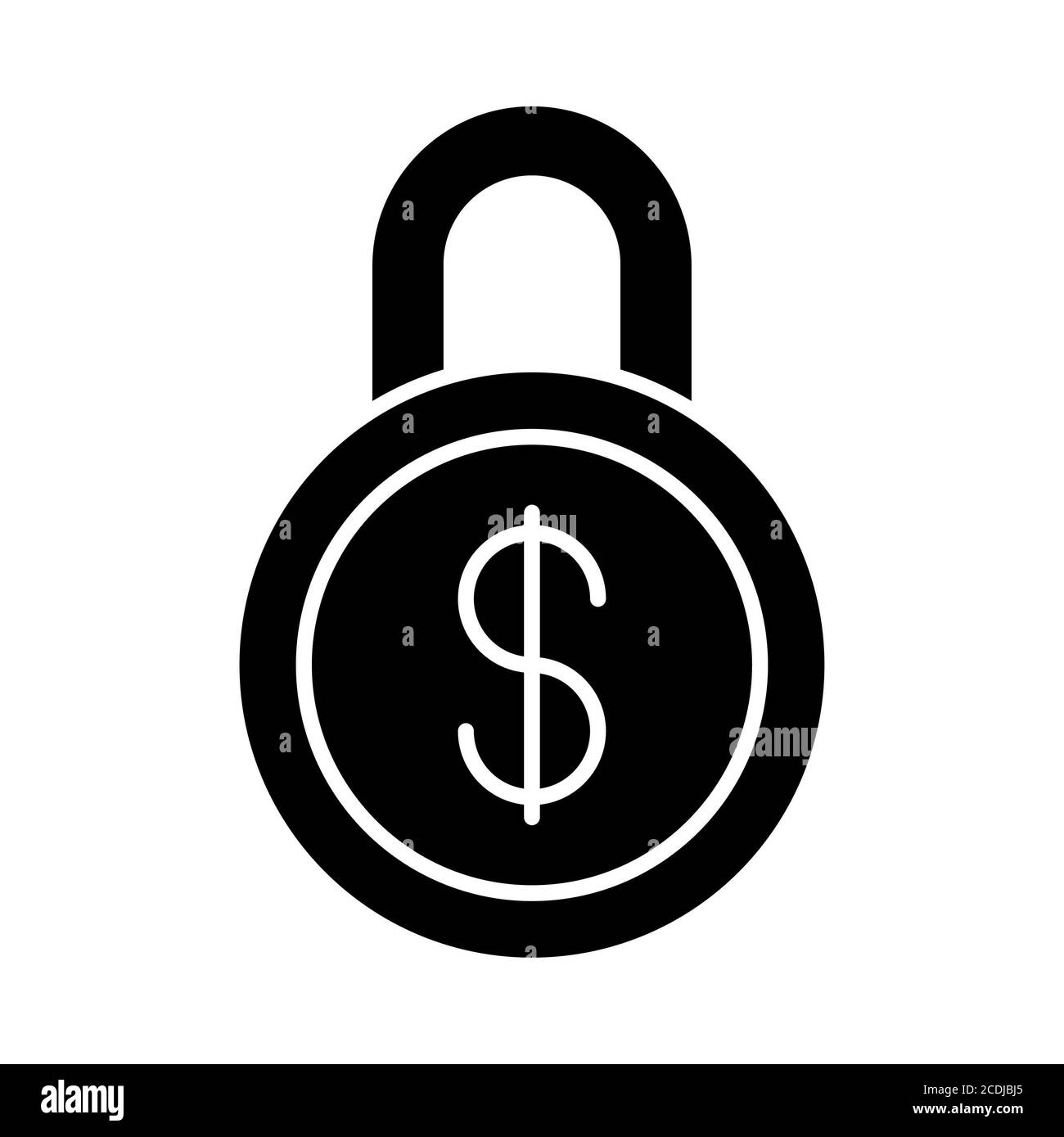 Blocca l'icona Glyph di Money Banking Foto Stock