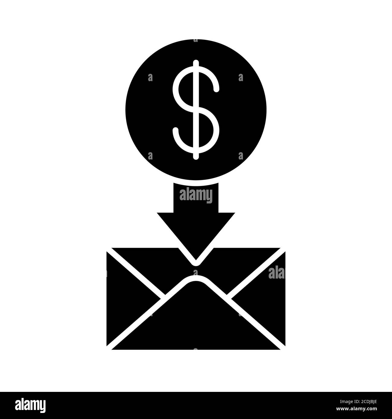 Icona Sending Money Banking Glyph Foto Stock