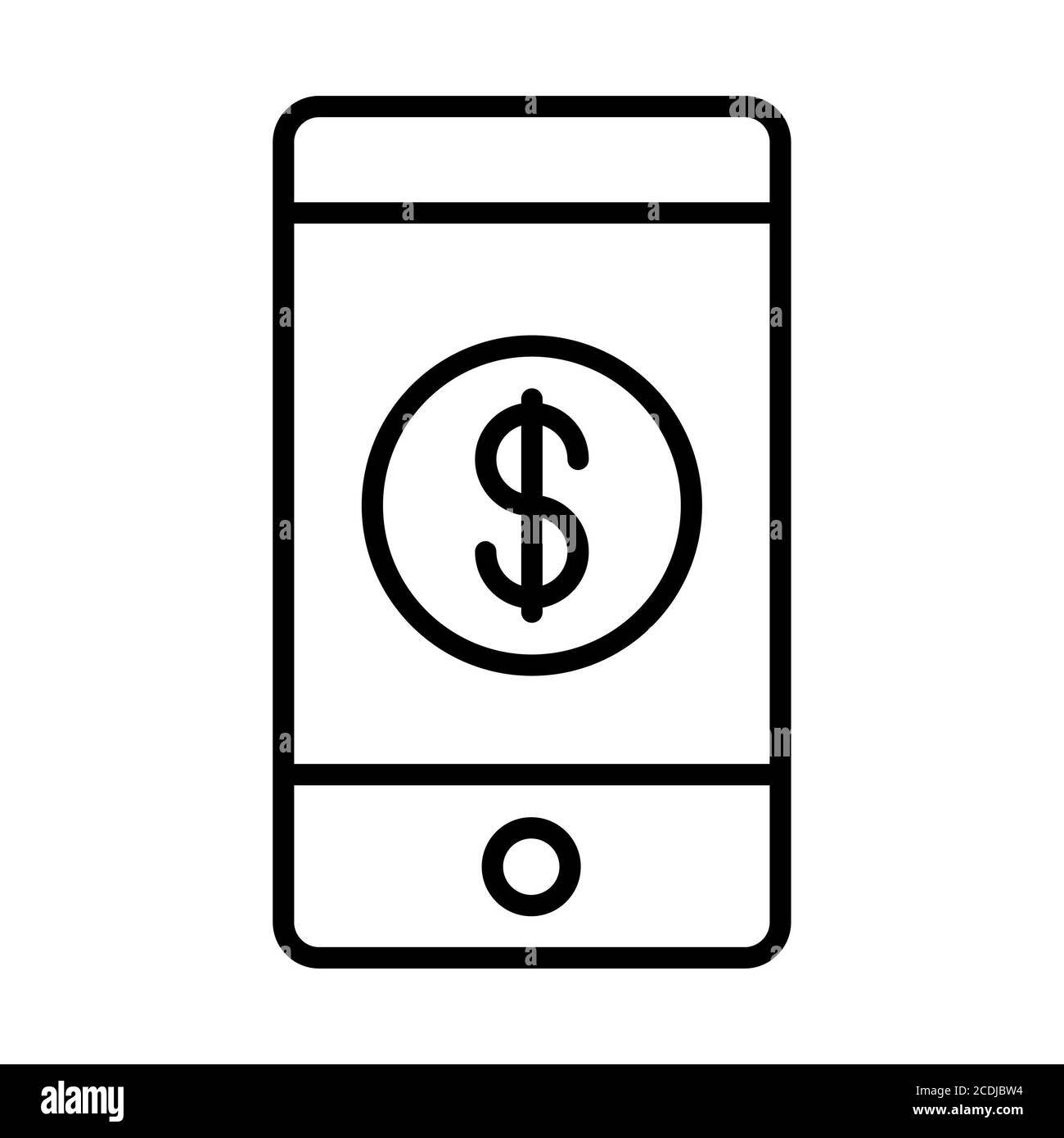 Icone della linea Mobile Banking Foto Stock