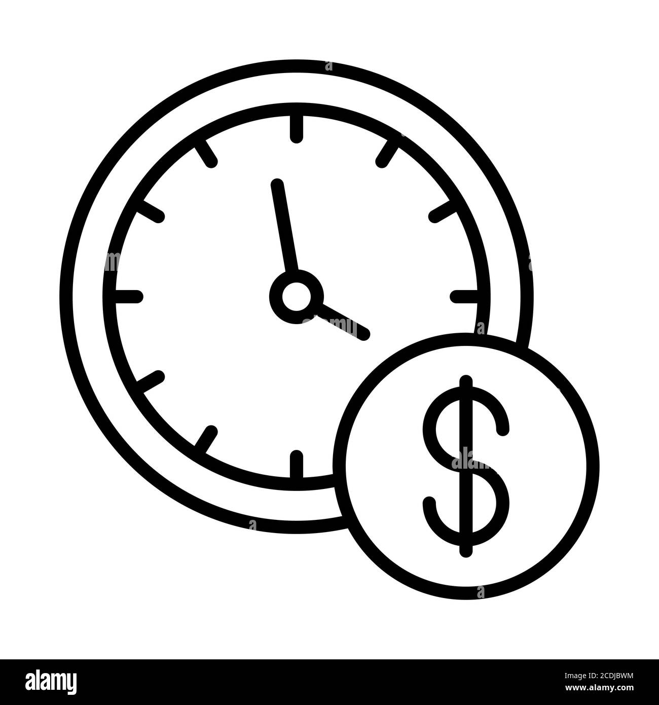Icone della linea Time of Money Banking Foto Stock