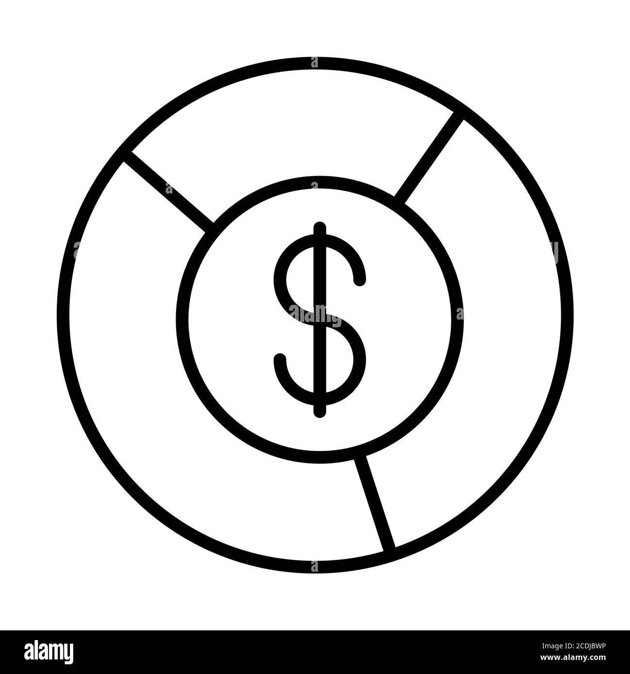 Icone delle linee bancarie dei grafici a torta Foto Stock