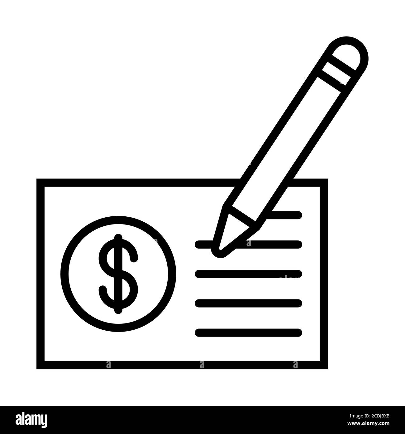 Icone della linea bancaria del contratto di investimento Foto Stock