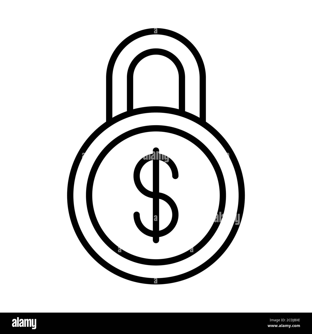 Blocca le icone della linea di Money Banking Foto Stock