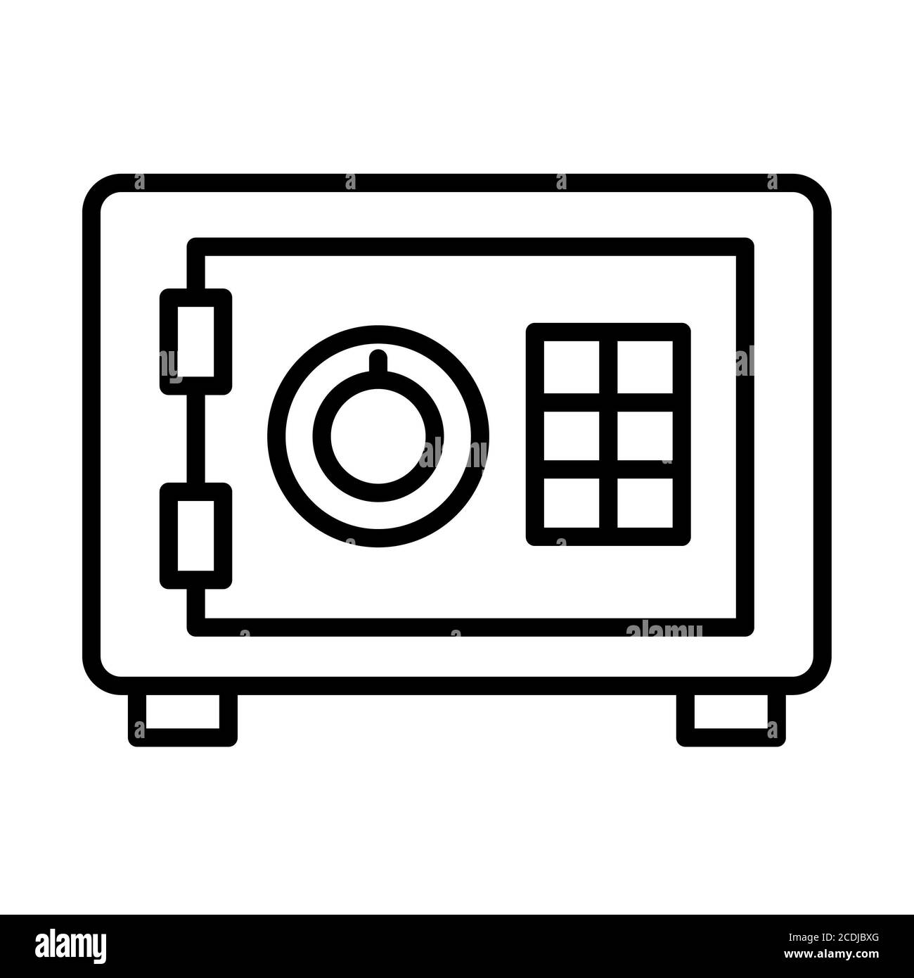 Icone della linea bancaria sicura di soldi Foto Stock