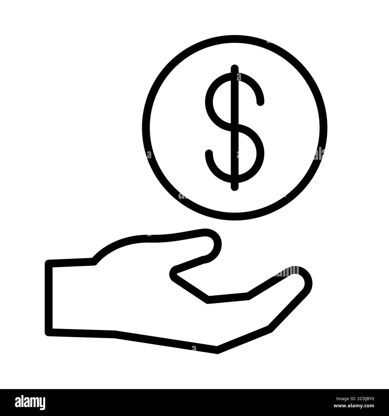 Icone della linea di donazione bancaria Foto Stock