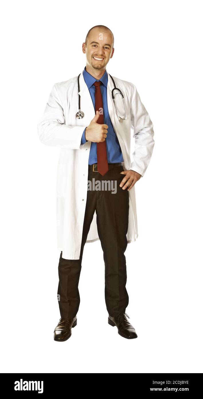 medico giovane positivo Foto Stock