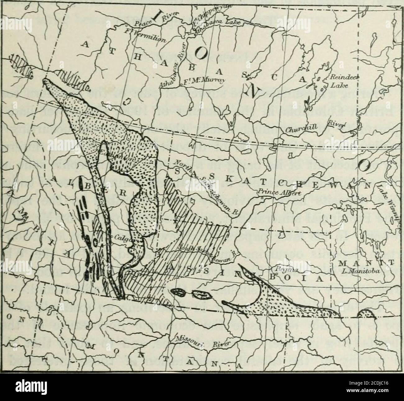 . Transazioni . Campi di carbone di Alberta, Saskatchewan, Manitoba. 241. Mappa dello schizzo che mostra la distribuzione delle aree del carbone. 16 IL DEPOSITO DI RAME DI MARBLE BAY. Di O. E. Leroy. (Su autorizzazione del Direttore, Geological Survey of Canada.)(Toronto Meeting, 1907.) Introduzione. Durante un'indagine di ricognizione di parte della costa meridionale della Columbia Britannica, nell'estate del 1906, lo scrittore ebbe l'opportunità di esaminare brevemente i giacimenti di minerale che si verificano sull'isola di Texada. Un tipo di deposito è di particolare interesse, sia per il suo essere in una zona metamorfica di contatto e della sua importanza economica Foto Stock