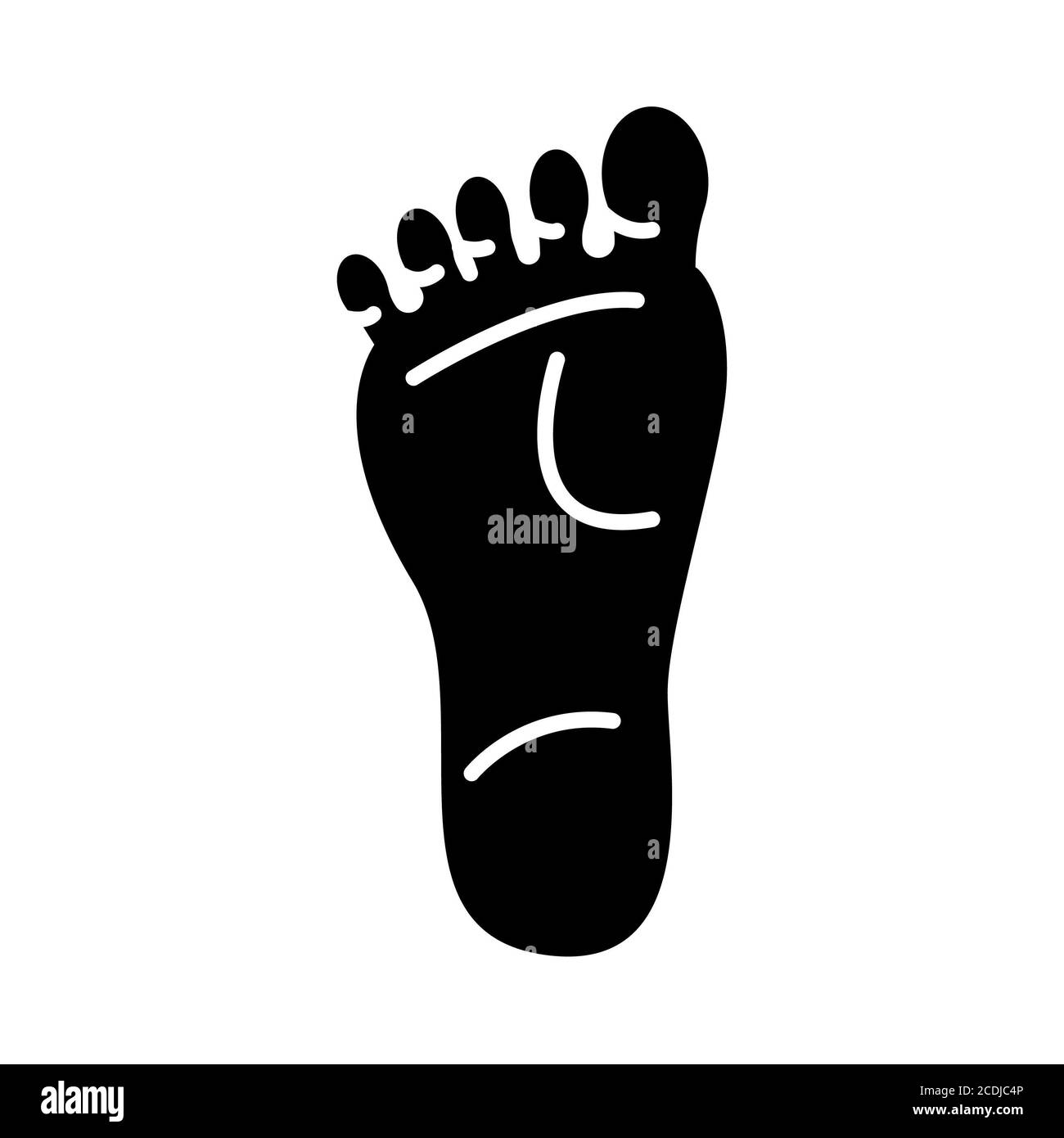 Icone del glifo dell'anatomia del piede Foto Stock