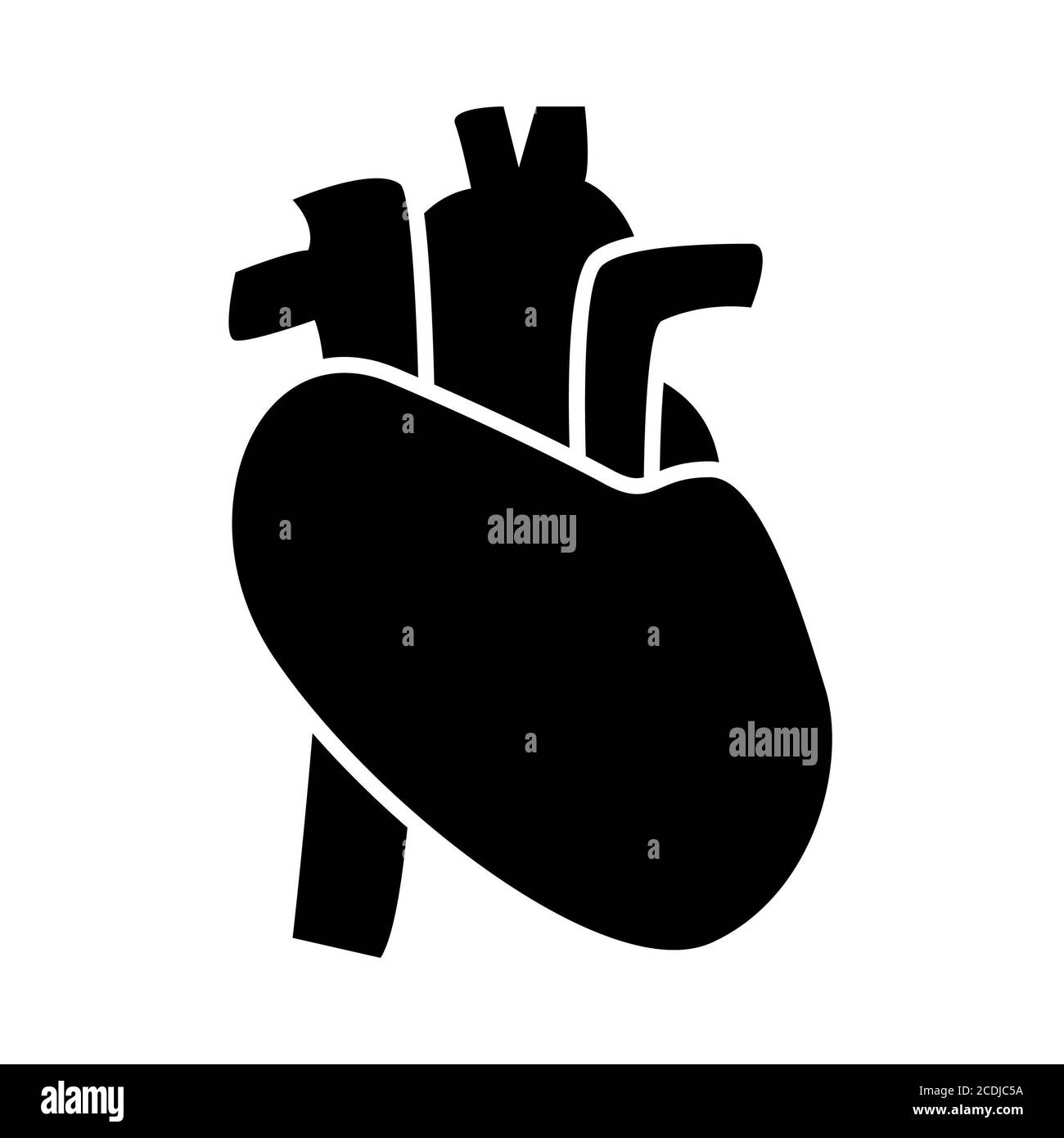 Icone del glifo dell'anatomia cardiaca Foto Stock