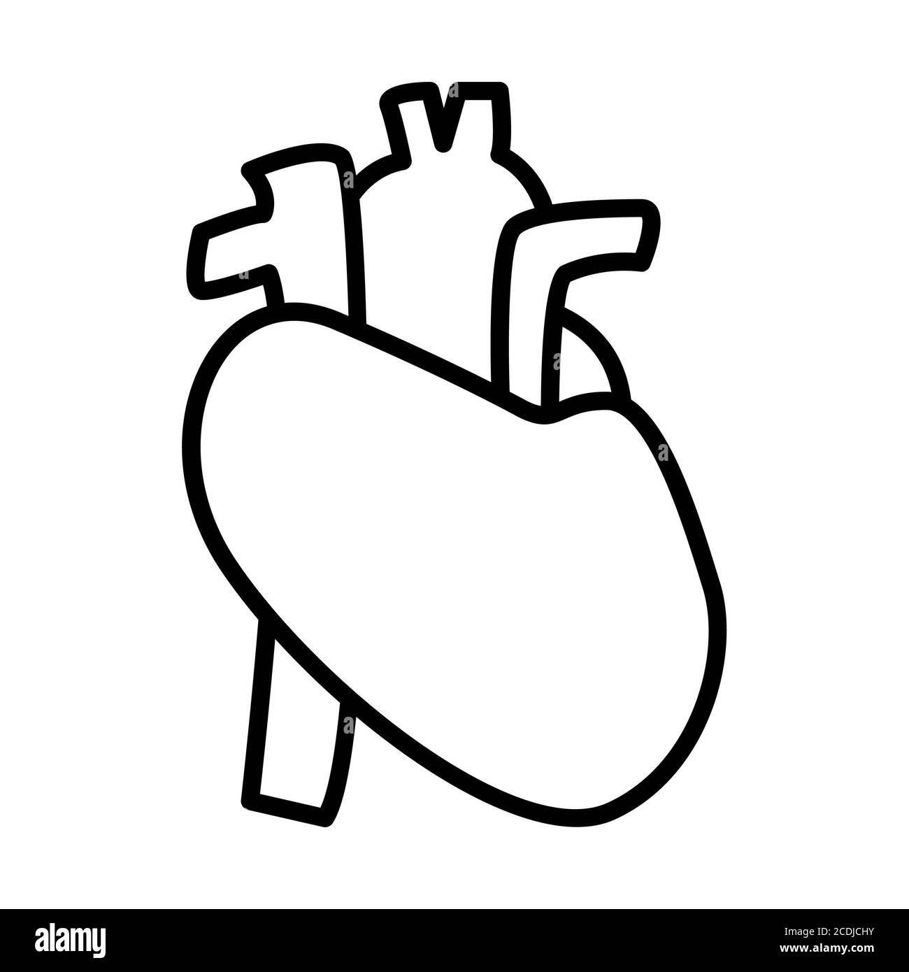 Icona della linea di anatomia cardiaca Foto Stock