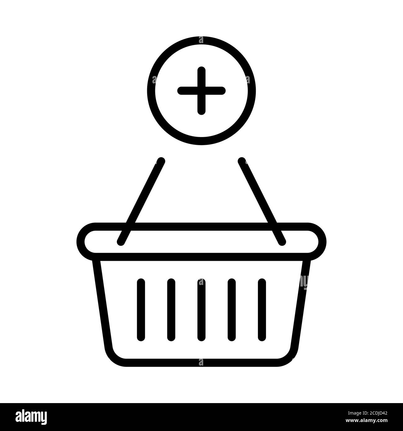 Aggiungi al carrello icone della linea di acquisto Foto Stock