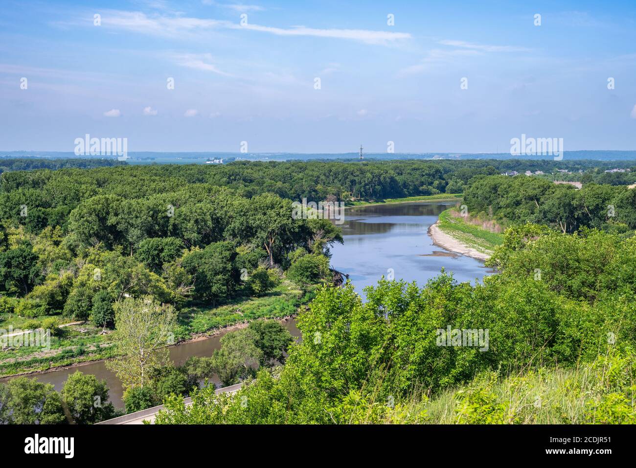 Vista sul fiume Missouri dal War Eagle Park Foto Stock