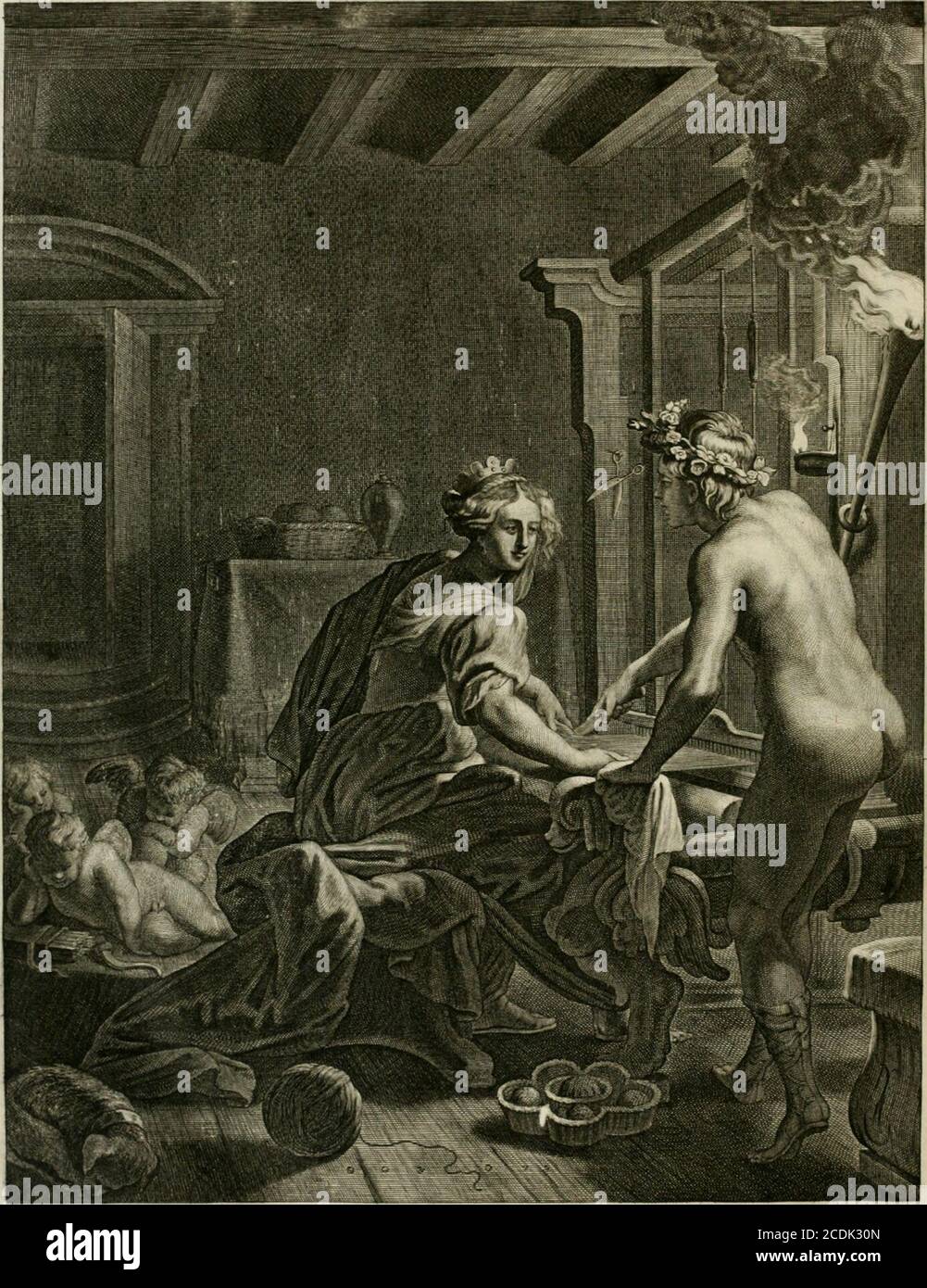 . Tableaux du Temple des muses : tirez du cabinet de feu Sig. Fauereau, conseiller du roy en sa Cour des aydes, & grauez en tailles-douces par les meilleurs maistres de son temps, pour representer les vertus & les mores, sur les più illustres fables de l'antiquitÃ© . « & en valeur guerriÃ¨re , fe faut-il Ã©merueiller, sil cft facile Ã lamour de me.,â¬. Vaincre? M II ne faut pas auflÃ® oublier ce que dit le mefme Autheur dans lacÂ». ElÃ©gie de fonz. Liure en parlant de BrifeÃ¯s. Q^nd Achile fut mort, dit-il, Brafcis embraftantÂ« fon corps, febattitlevifage dvne main violente-. e cette illuftre Foto Stock