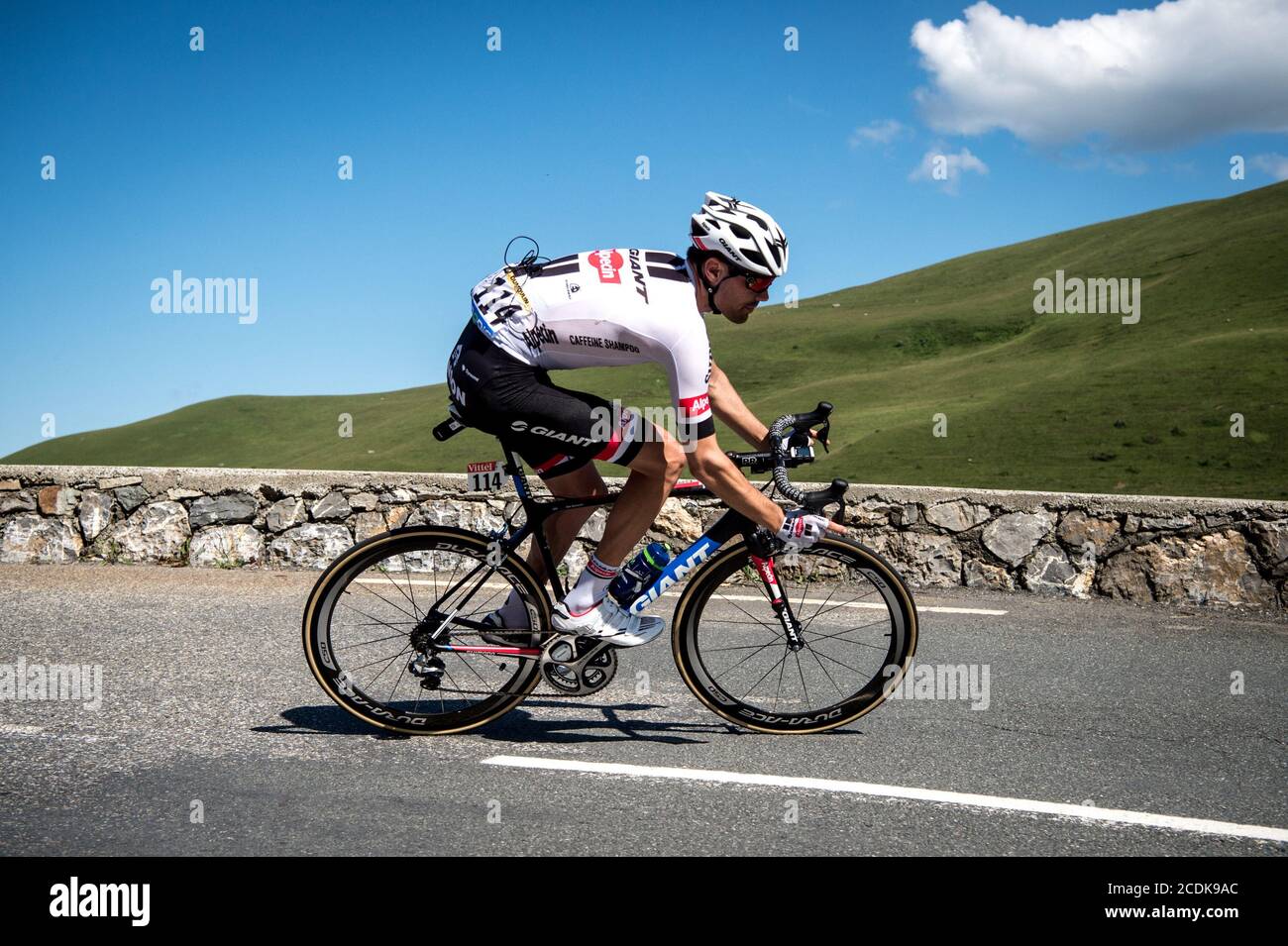 2016 tappa del Tour De France 8. Pau a Bagnères-de-Luchon. Tom Dumoulin. Foto Stock