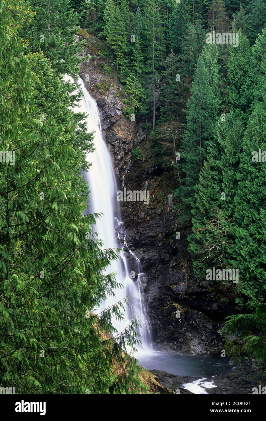 Middle Falls, Wallace Falls state Park, Washington Foto Stock