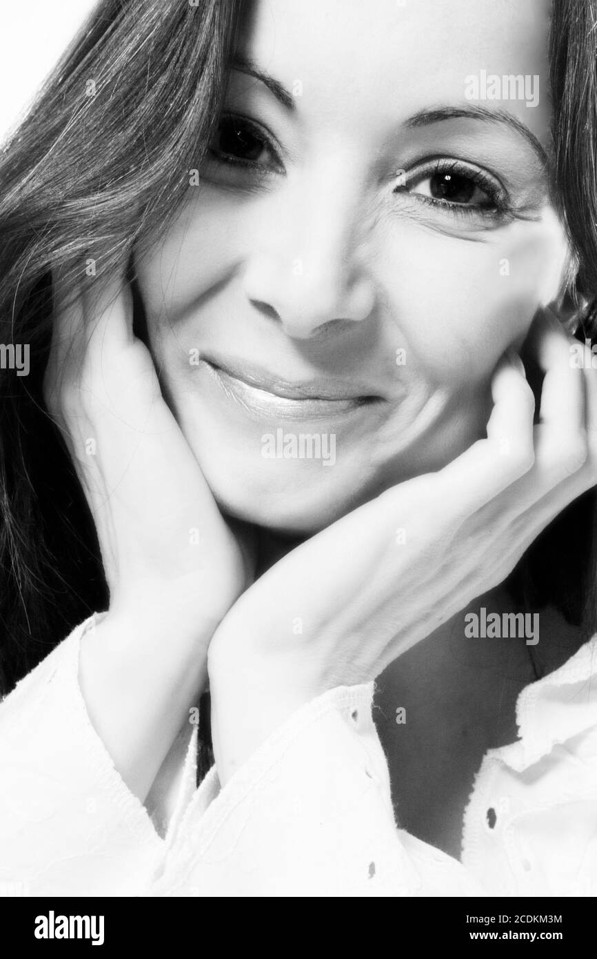 Duo-tono sorridente Foto Stock