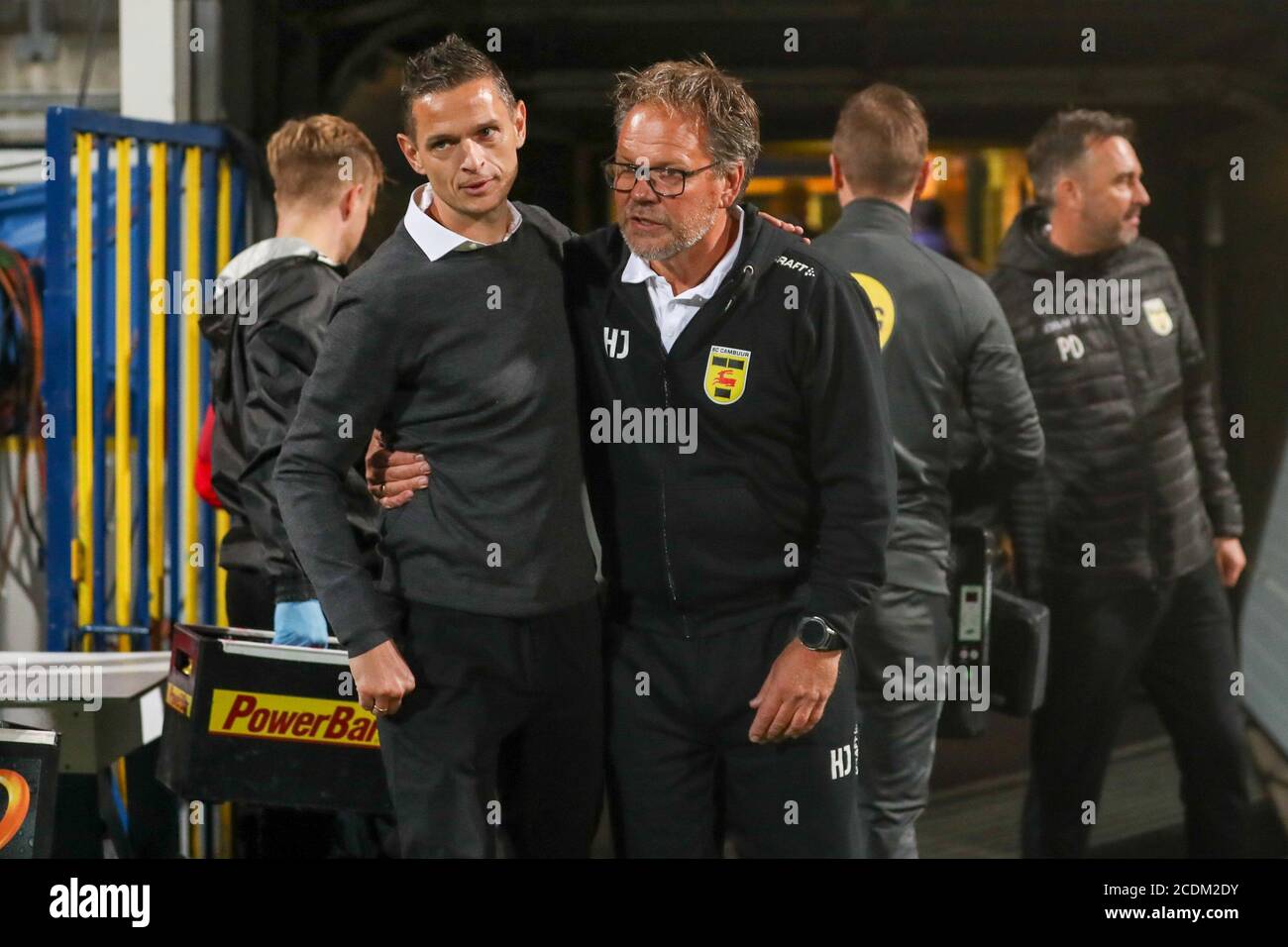 LEEUWARDEN, PAESI BASSI - 28 AGOSTO: Rogier Meijer di NEC, Henk de Jong di Cambuur durante la partita di Keukenkampioen tra Cambuur e NEC il 28 agosto 2020 a Leeuwarden, Paesi Bassi. *** Local Caption *** Rogier Meijer, Henk de Jong Foto Stock