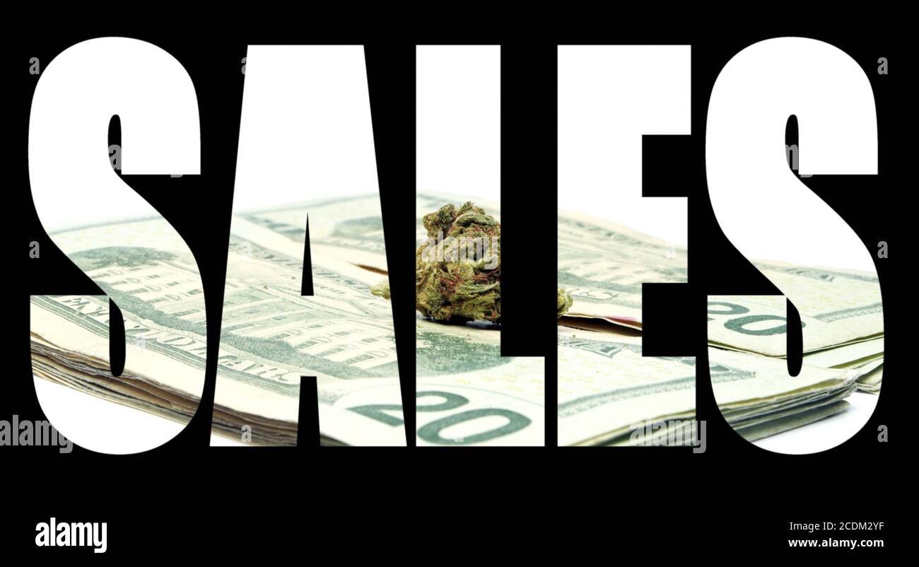 La marijuana e denaro Foto Stock