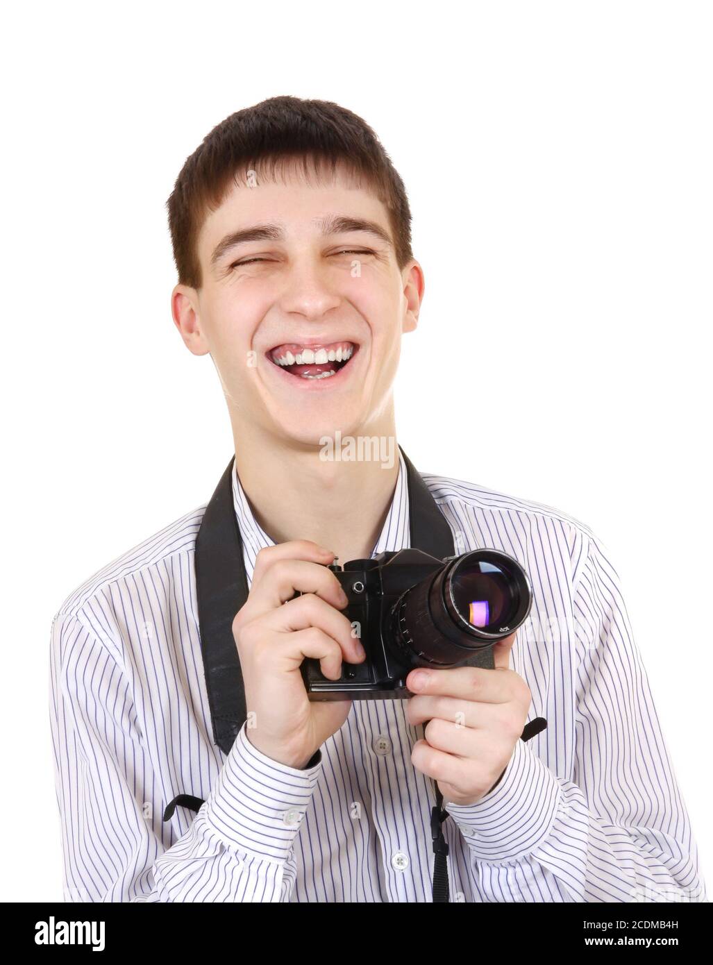 Adolescente con fotocamera foto Foto Stock