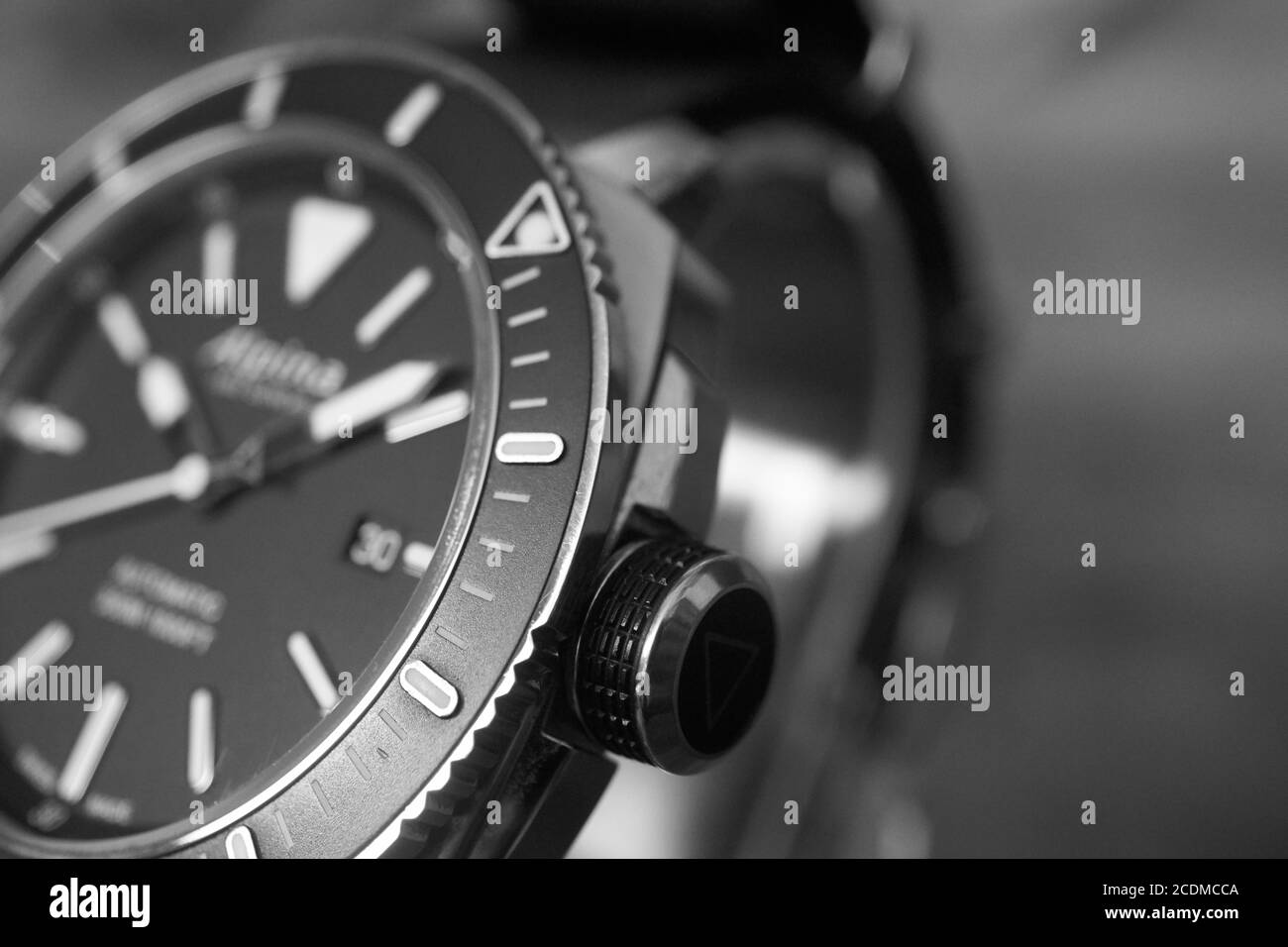 Primo piano e foto artistiche di un'immersione Alpina Seastrong Guarda Foto Stock