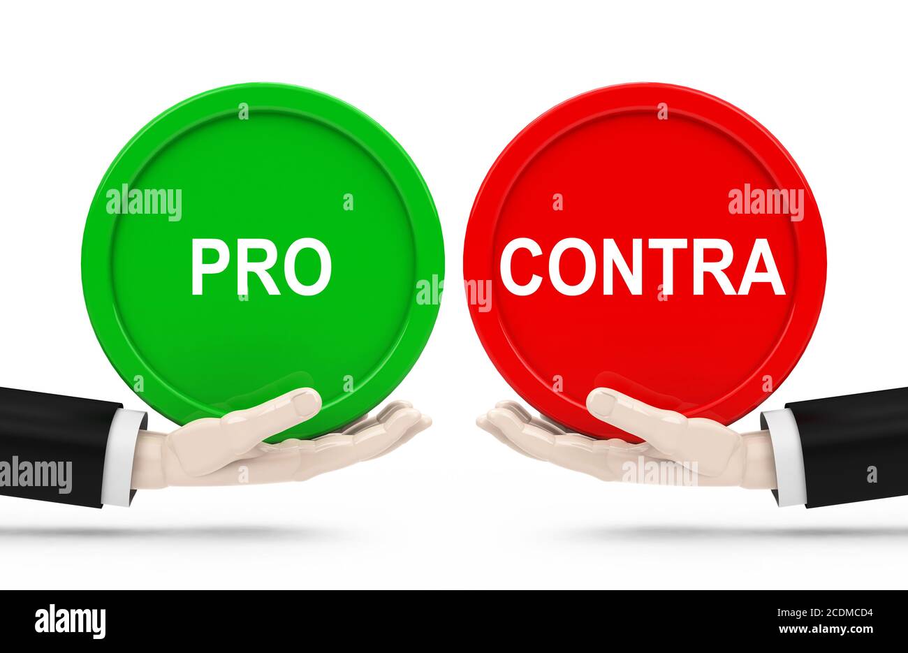 Pro e contro Foto Stock