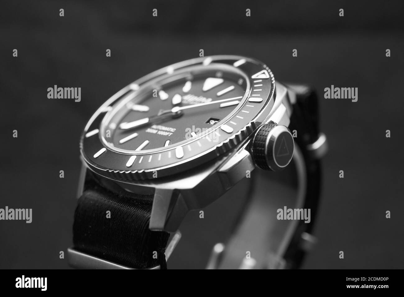 Primo piano e foto artistiche di un'immersione Alpina Seastrong Guarda Foto Stock