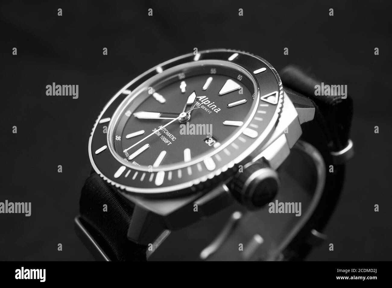 Primo piano e foto artistiche di un'immersione Alpina Seastrong Guarda Foto Stock